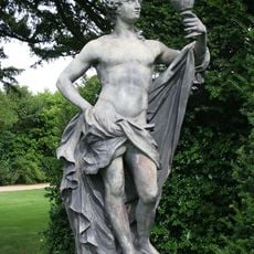 Group Of Six Statues In The Gardens Of Hardwick Hall
