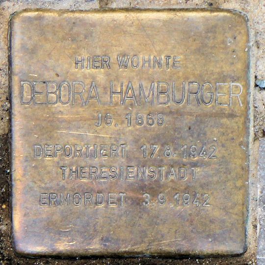 Stolperstein dedicated to Debora Hamburger