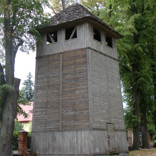 Bell tower of Saint Andrew Bobola church in Łódź