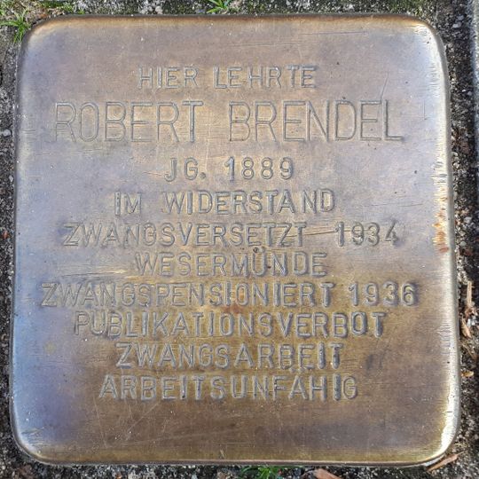 Stolperstein dedicated to Robert Brendel