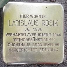 Stolperstein dedicated to Ladislaus Rosik