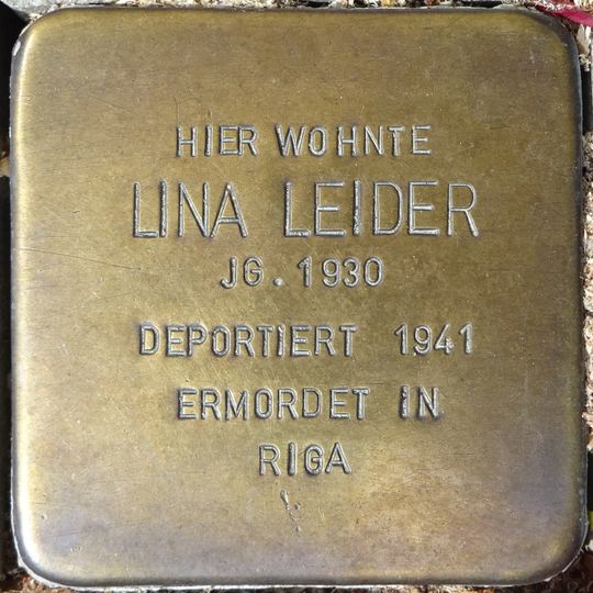 Stolperstein en memoria de Lina Leider