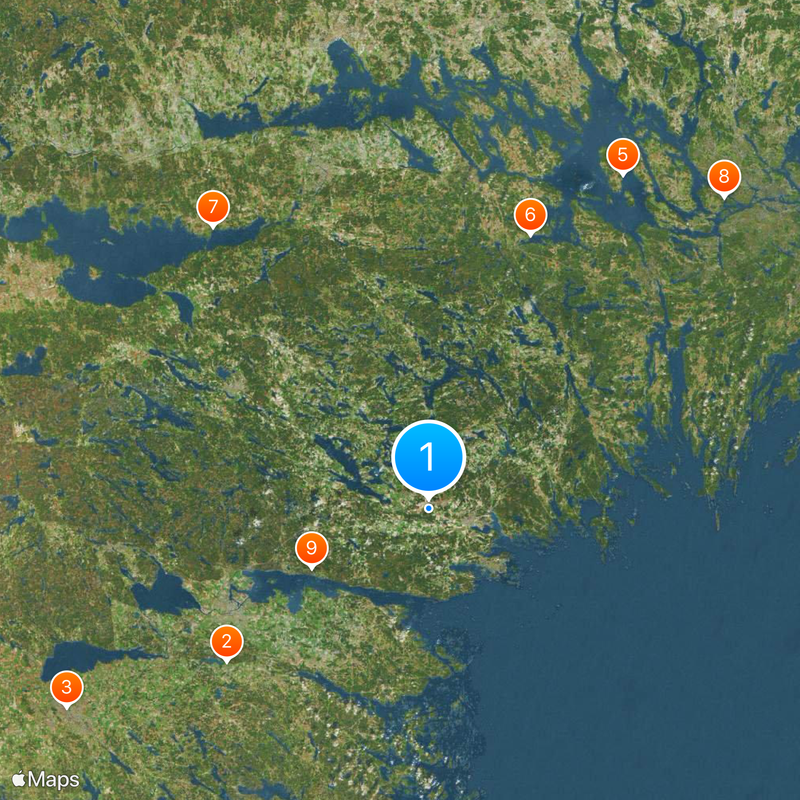 Contea di Södermanland Mappa