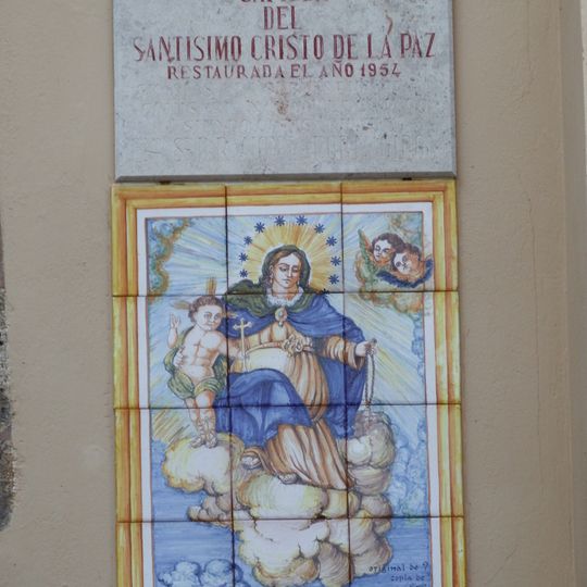 Ceramic panel of Our Lady of the Rosary at 59 Major street, Godella