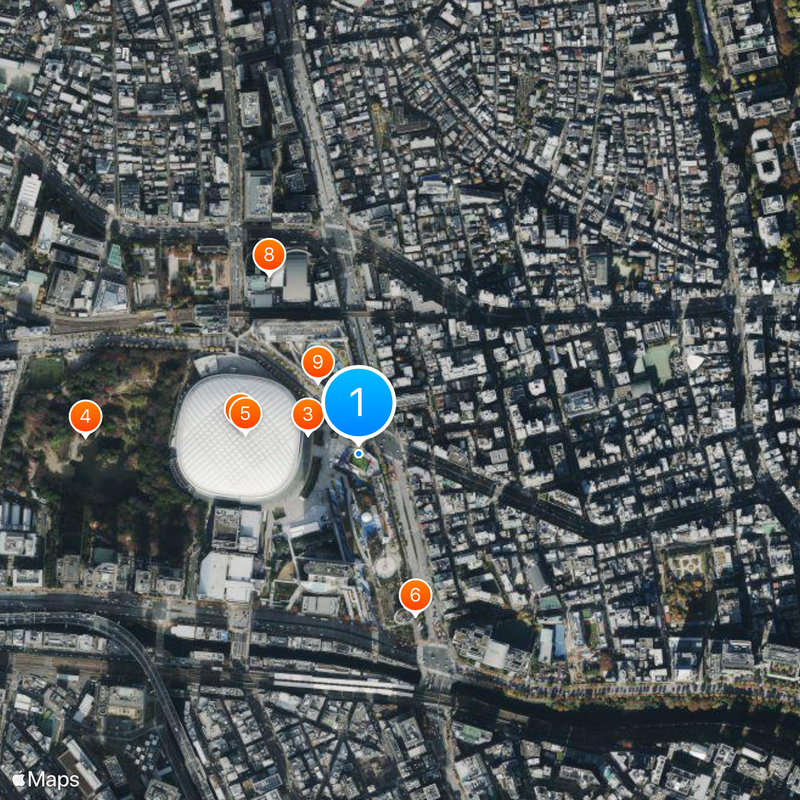 Tokyo Dome City Attractions Mapa
