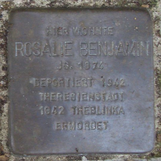 Stolperstein dedicated to Rosalie Benjamin