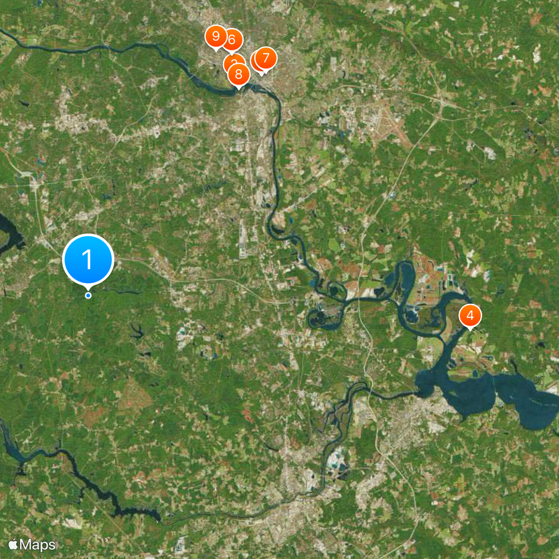 Hrabstwo Chesterfield Mapa
