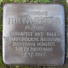 Stolperstein à la mémoire de Ferdinand Kriska