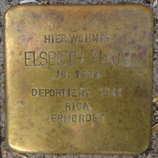 Stolperstein en memoria de Elsbeth Platz