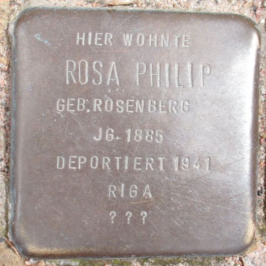 Stolperstein à la mémoire de Rosa Philip