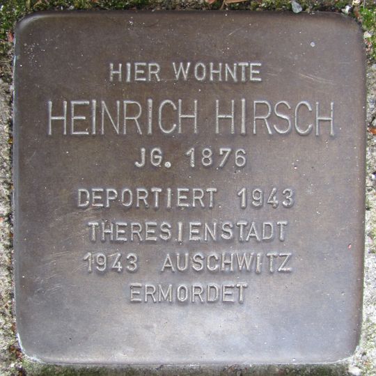 Stolperstein en memoria de Heinrich Hirsch