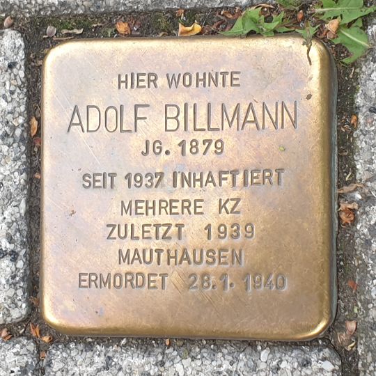 Stolperstein en memoria de Adolf Billmann