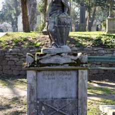 Ev. cintorín Kozia brána, náhrobník so sochou