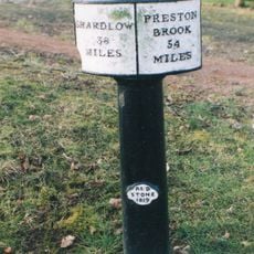 Milepost Trent and Mersey Canal at Heywood Junction immediately north of Mill Lane crossing