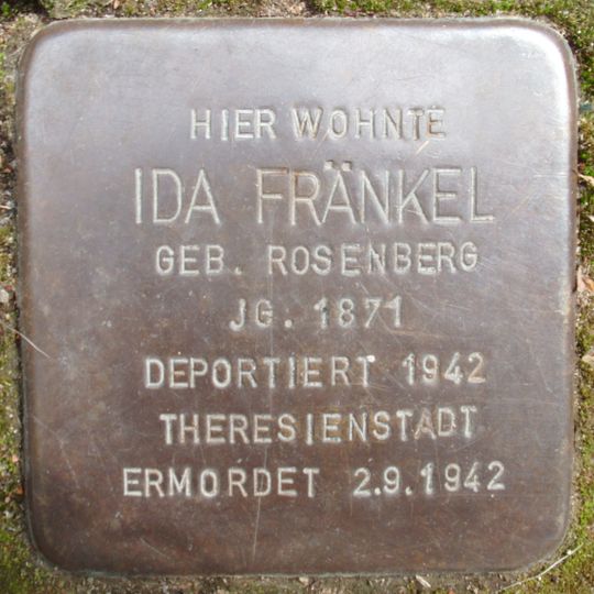 Stolperstein dedicated to Ida Fränkel