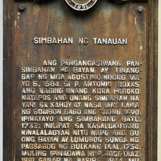Church of Tanauan historical marker