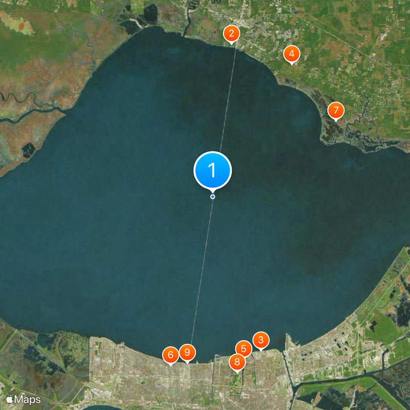 Calzada del lago Pontchartrain Mapa