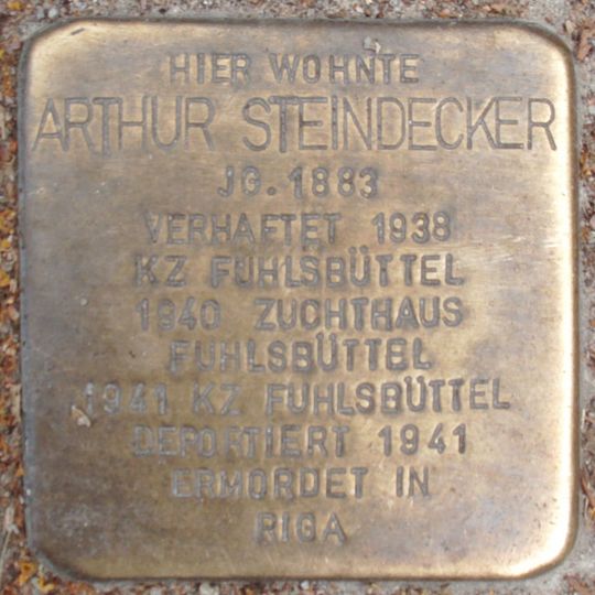 Stolperstein dedicated to Arthur Steindecker