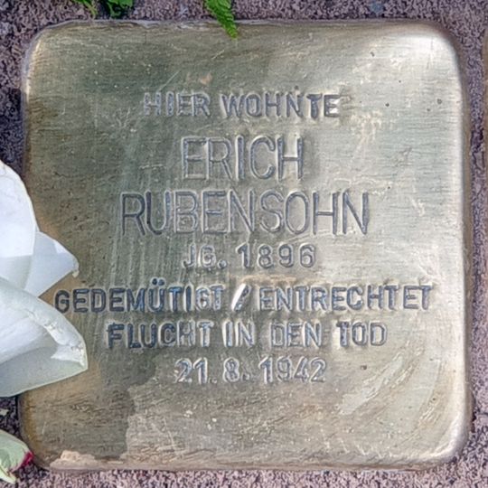 Stolperstein en memoria de Erich Rubensohn