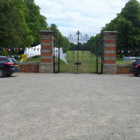 Gatepiers, Gates And Railings To East Of Kiplin Hall
