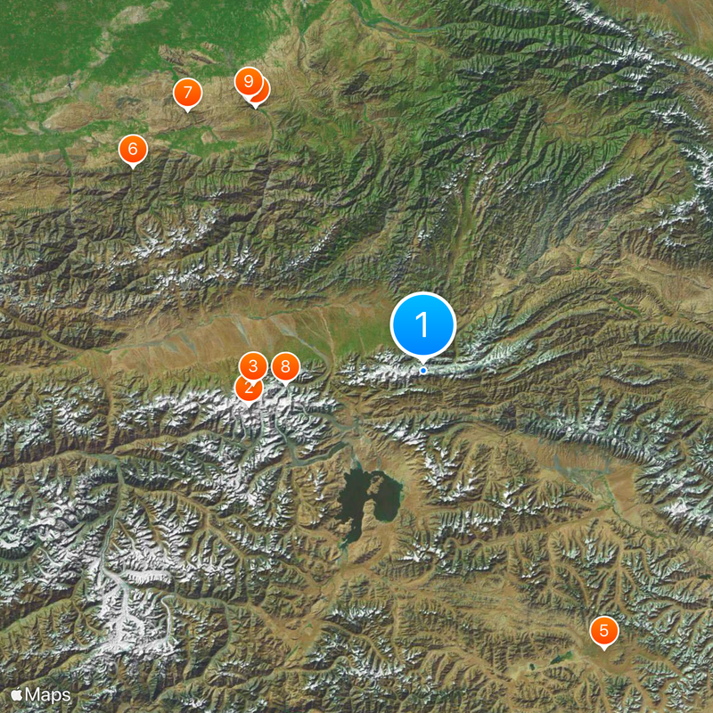 Kyrgyzstan–Tajikistan border Map