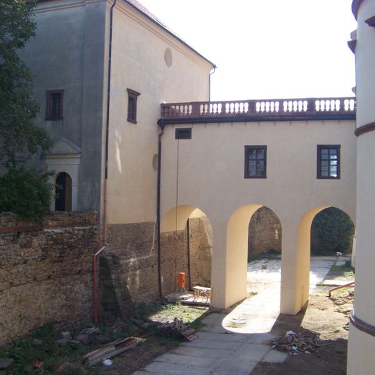 Covered bridge to the Church of Saint Adalbert in Kostelec nad Černými lesy Castle