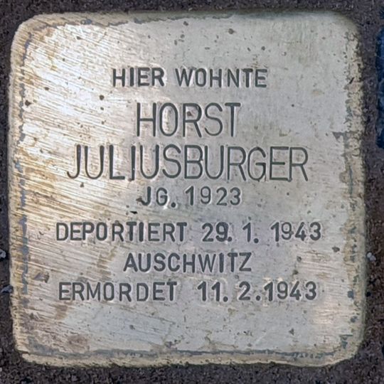 Stolperstein dedicated to Horst Juliusburger