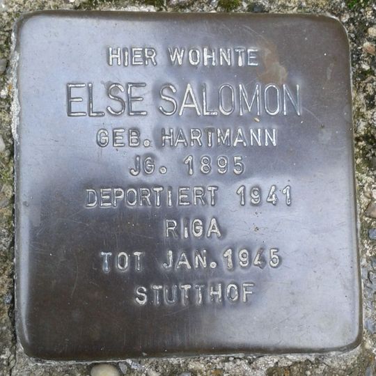 Stolperstein en memoria de Else Salomon