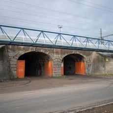 Railway bridge above the road to the coal stores