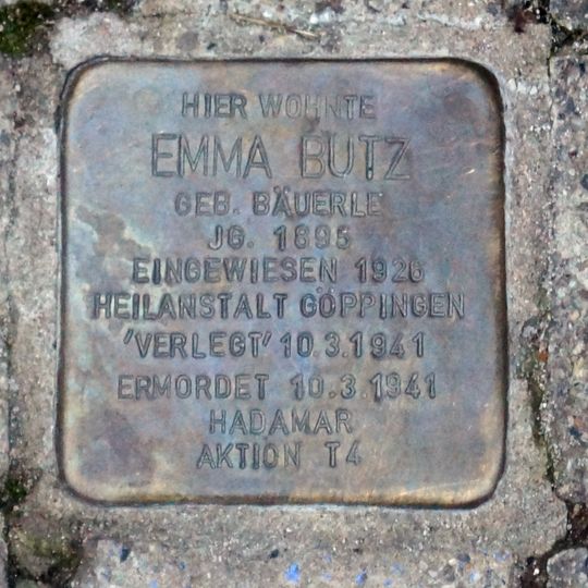 Stolperstein à la mémoire d’Emma Butz