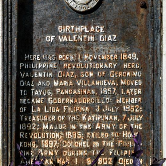 Birthplace of Valentin Diaz historical marker