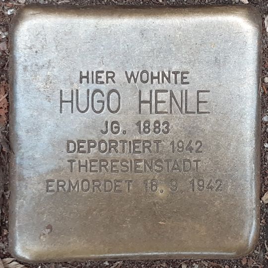 Stolperstein dedicated to Hugo Henle