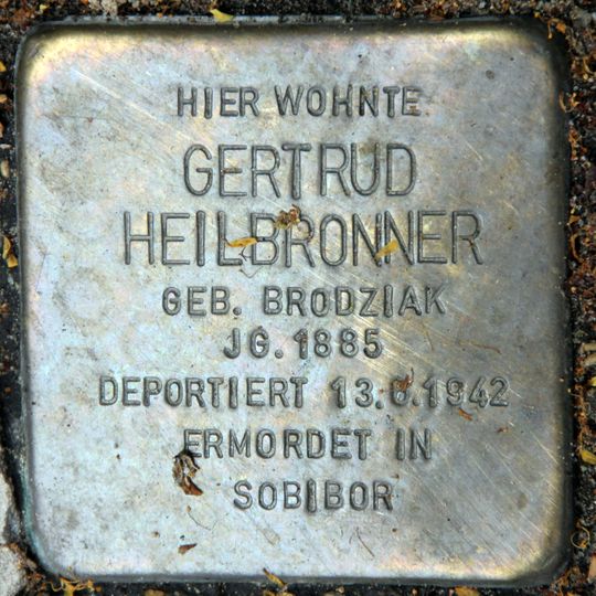 Stolperstein à la mémoire de Gertrud Heilbronner