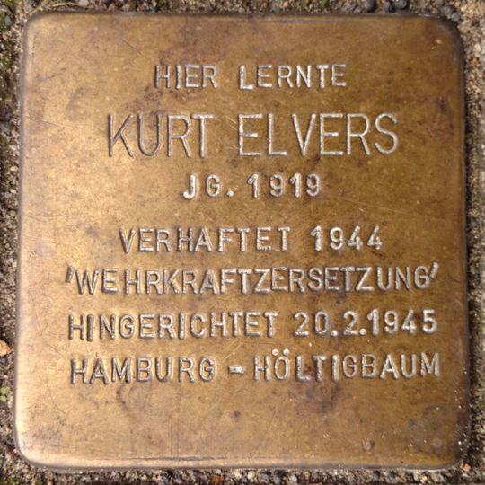 Stolperstein en memoria de Kurt Elvers