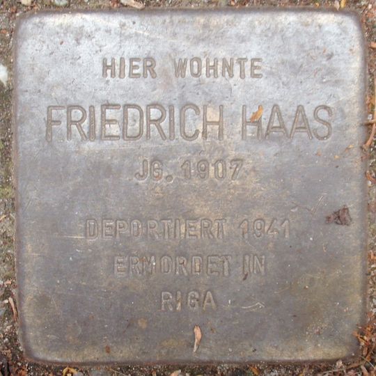 Stolperstein en memoria de Friedrich Haas