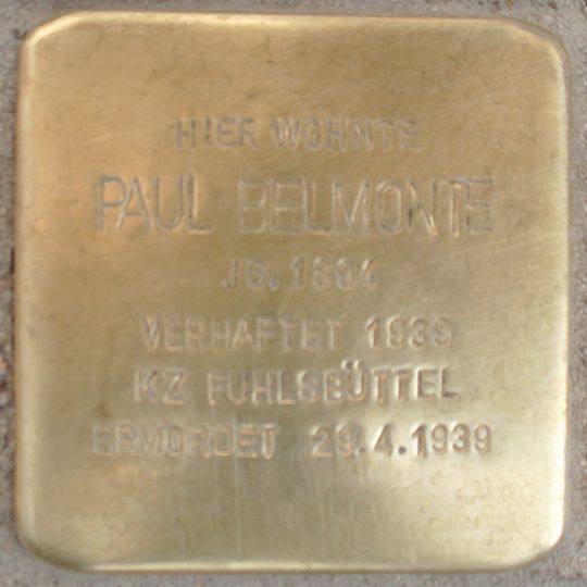 Stolperstein en memoria de Paul Belmonte