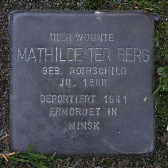 Stolperstein dedicated to Mathilde ter Berg