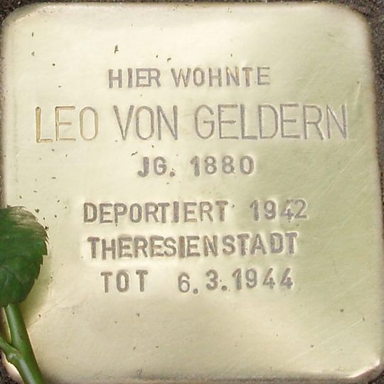 Stolperstein dedicated to Leo von Geldern