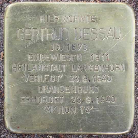 Stolperstein dedicated to Gertrud Dessau