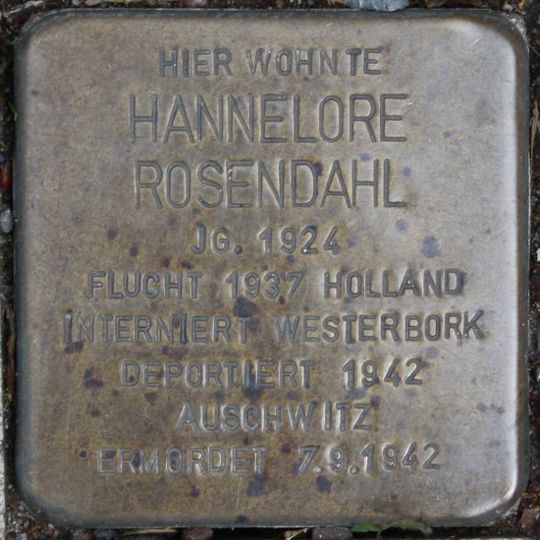 Stolperstein en memoria de Hannelore Rosendahl