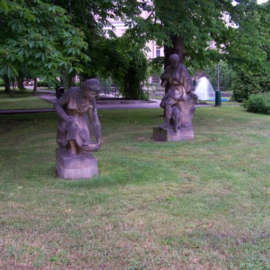 Sculpture Boy With a Sow