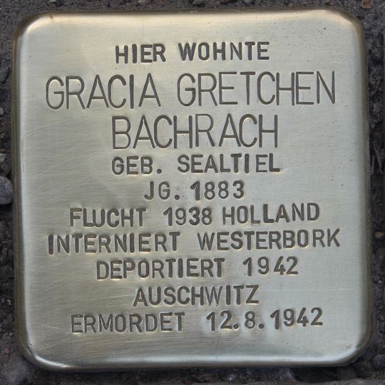 Stolperstein dedicated to Gracia Gretchen Bachrach