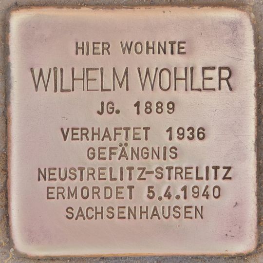 Stolperstein em memória de Wilhelm Wohler