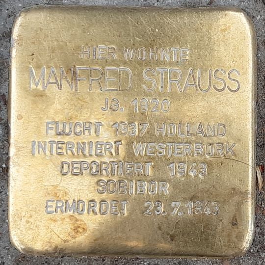 Stolperstein dedicated to Manfred Strauss