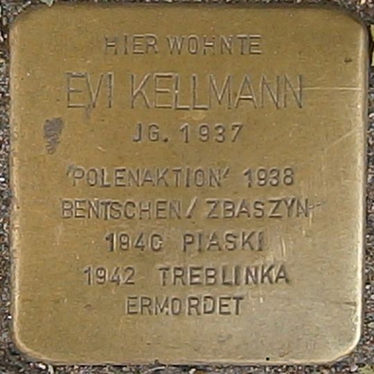 Stolperstein à la mémoire d’Evi Kellmann