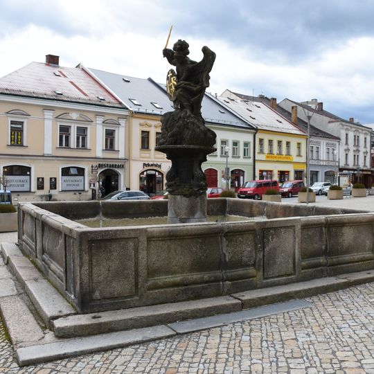 Fountain with statue of Saint Archangel Michael