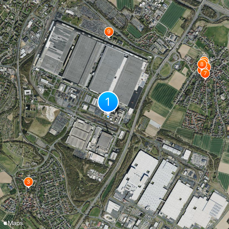 Volkswagenwerk Kassel Map