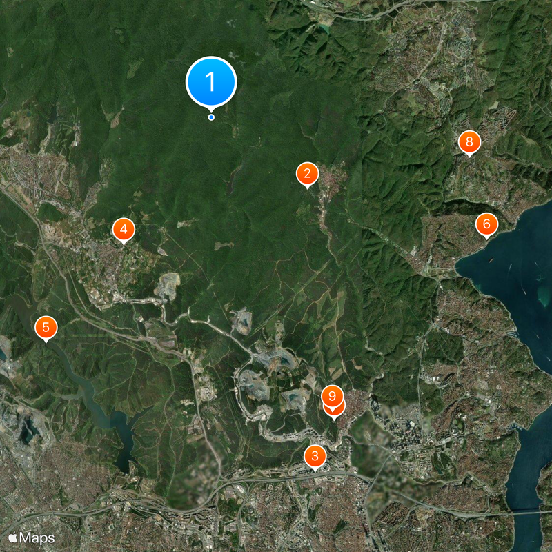 Belgrad Forest Mapa
