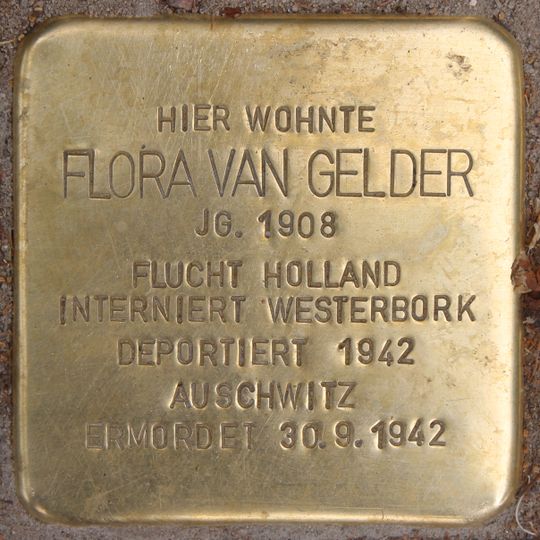 Stolperstein dedicated to Flora van Gelder