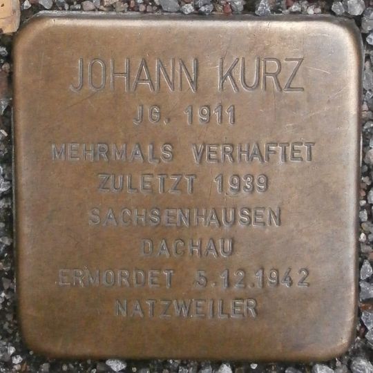Stolperstein en memoria de Johann Kurz
